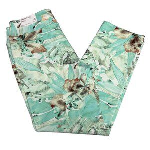 Soft Surroundings Paloma Palm Ponte Pull On Straight Leg Ankle Pants Floral New
